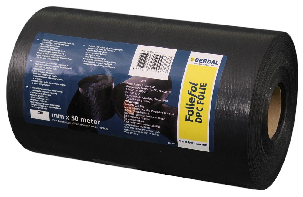 Afbeelding voor Dpc folie 250 mm x 50 mtr