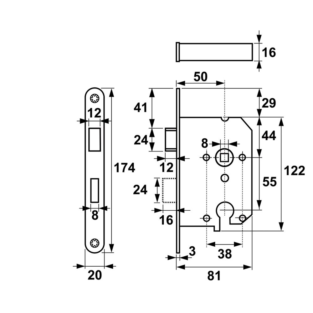 Afbeelding voor Dag-nachtslot 7145 axa voorplaat wit dm50mm pc55 